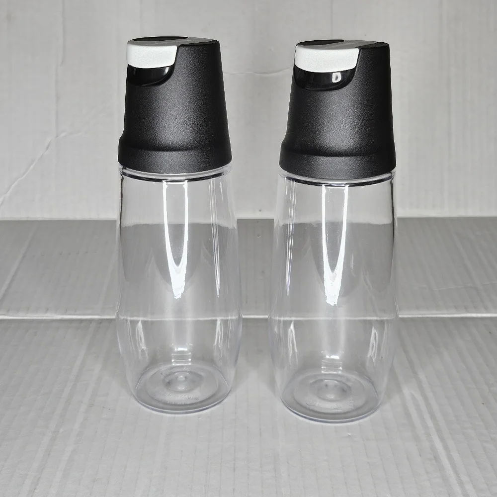 Tupperware Tilt N Serve Dispensers Clear Set 2 Dressing Oil Vinegar 11 oz 340 ml
